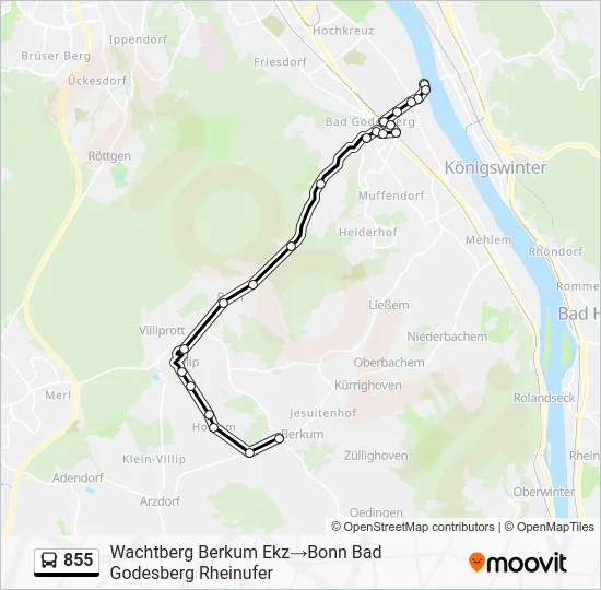 Автобус 855: карта маршрута