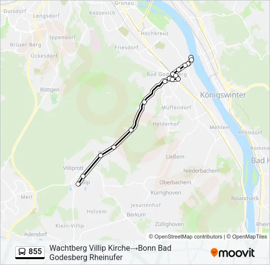855 Bus Line Map