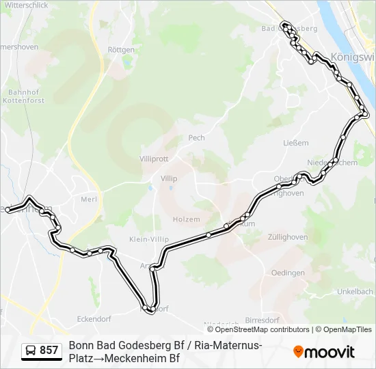 857 Bus Line Map