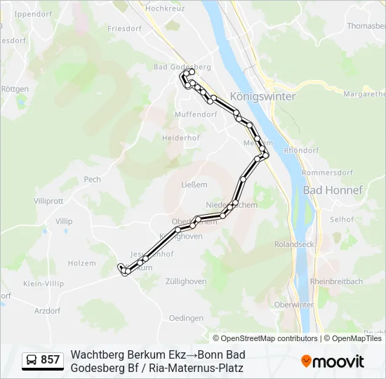 857 Bus Line Map