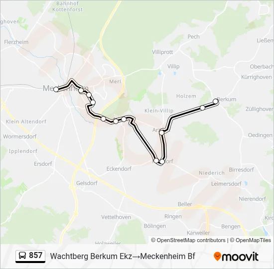 857 Bus Line Map