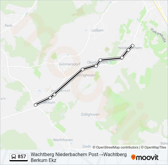 Buslinie 857 Karte