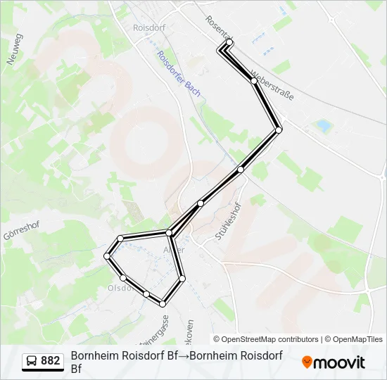 882 Bus Line Map