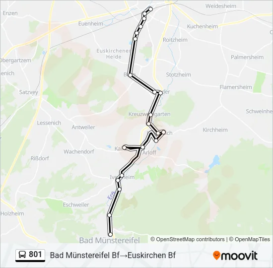 801 Bus Line Map