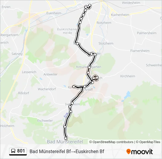 801 Bus Line Map