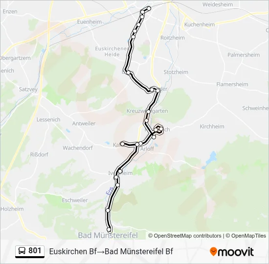 801 Bus Line Map