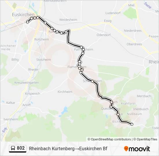 802 Bus Line Map