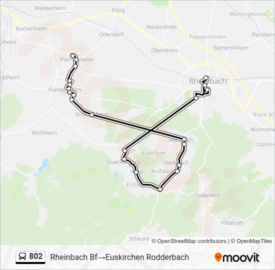 802 Bus Line Map