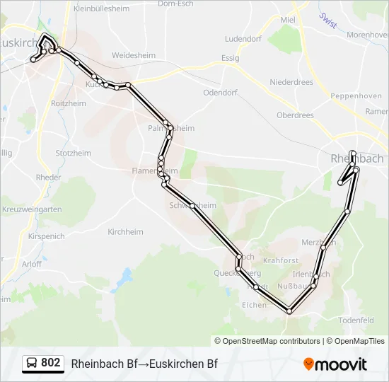 802 Bus Line Map