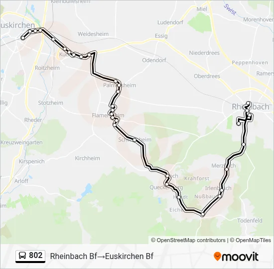 802 Bus Line Map