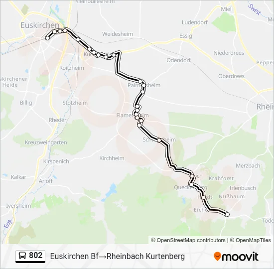 802 Bus Line Map
