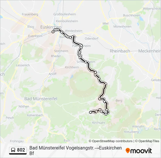 802 Bus Line Map