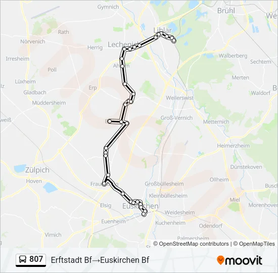 807 Bus Line Map