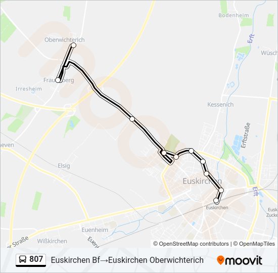 Buslinie 807 Karte