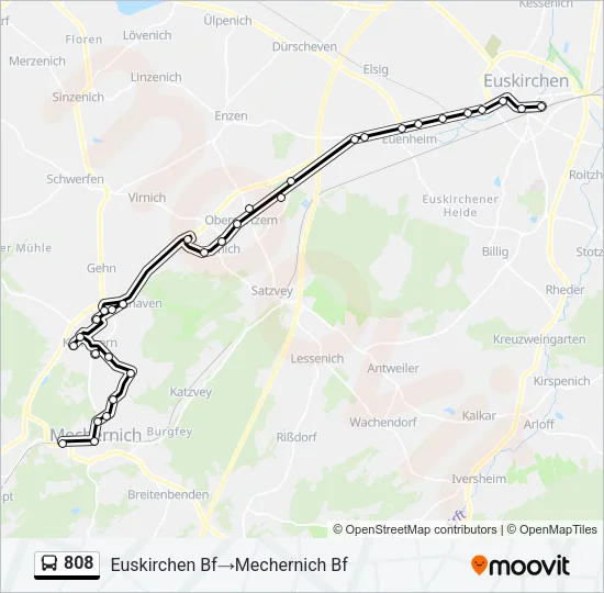 808 Bus Line Map