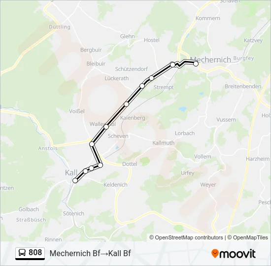 808 Bus Line Map