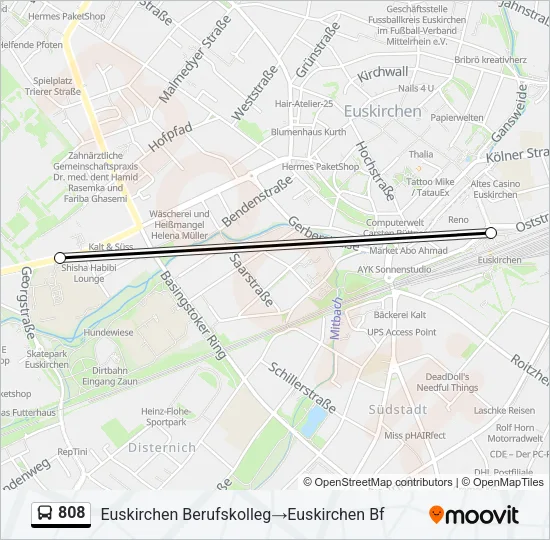 Buslinie 808 Karte