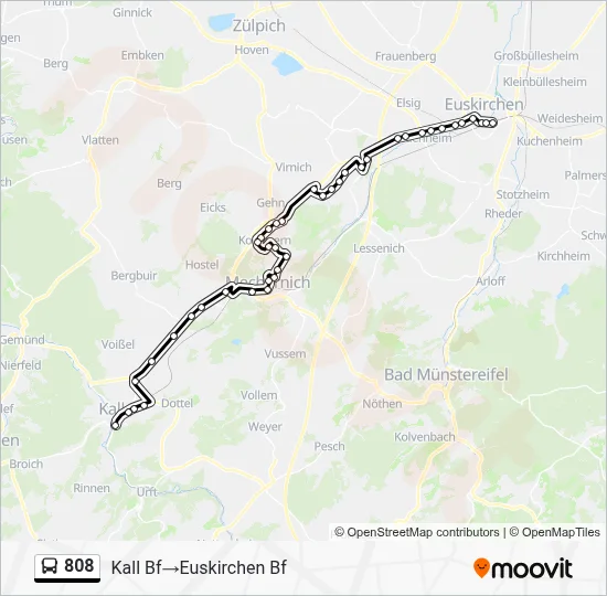 808 Bus Line Map