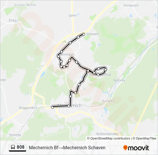 808 Bus Line Map