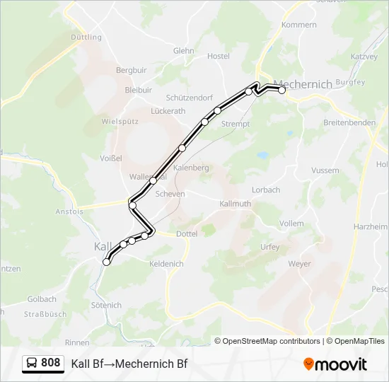808 Bus Line Map