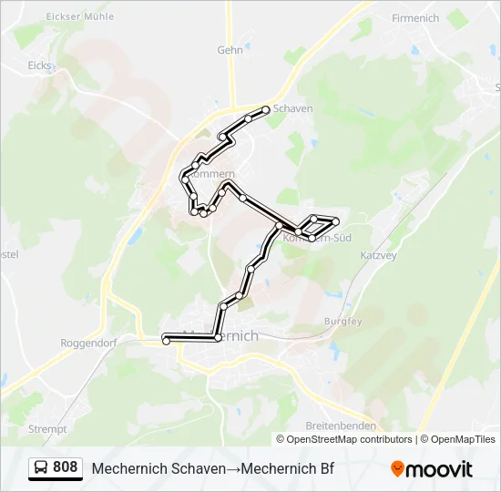 808 Bus Line Map