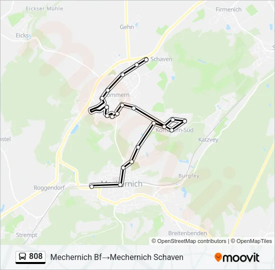 808 Bus Line Map