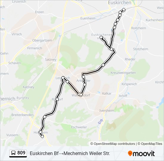 809 bus Line Map