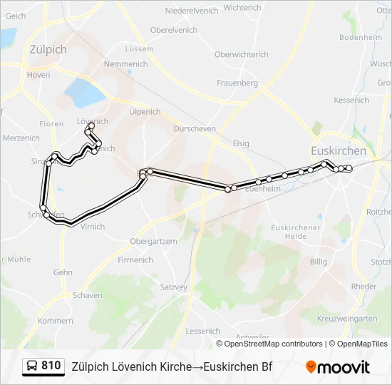 Автобус 810: карта маршрута