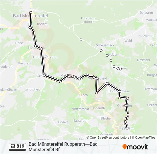 819 Bus Line Map