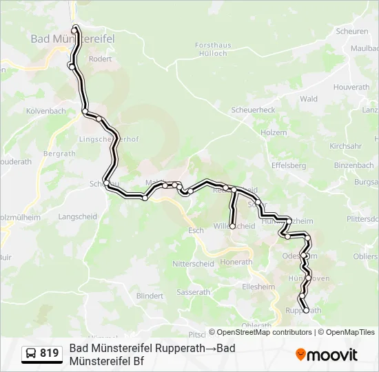 819 Bus Line Map