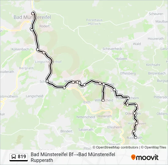 819 Bus Line Map