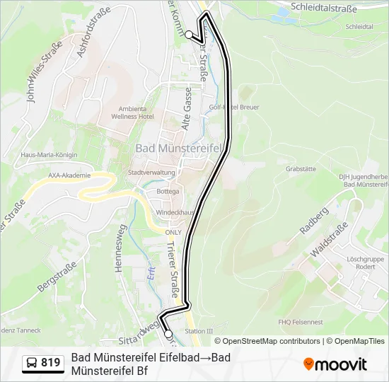 819 Bus Line Map