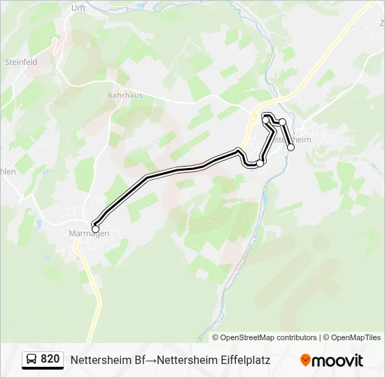 820 Bus Line Map