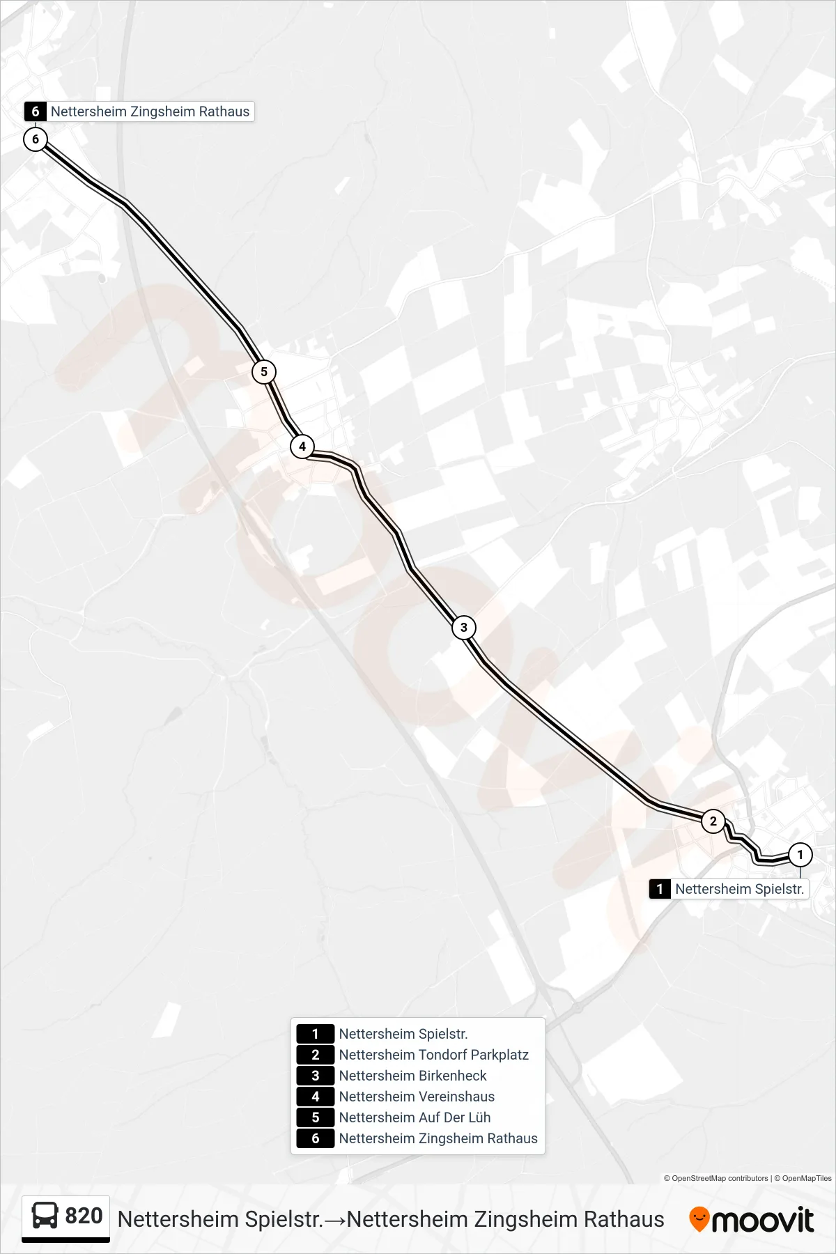 Linie 820 (Bus) Richtung Nettersheim Spielstr.→Nettersheim Zingsheim Rathaus: Route und Haltestellen auf der Karte