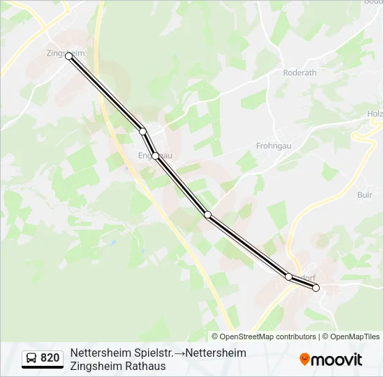 820 Bus Line Map