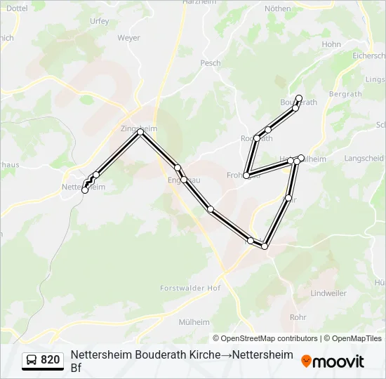820 Bus Line Map