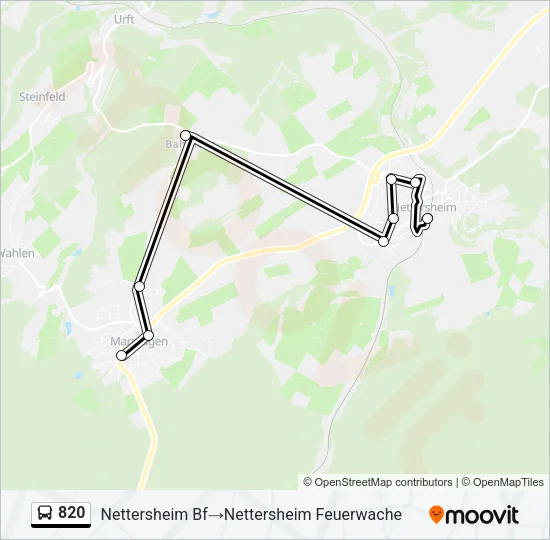 820 Bus Line Map