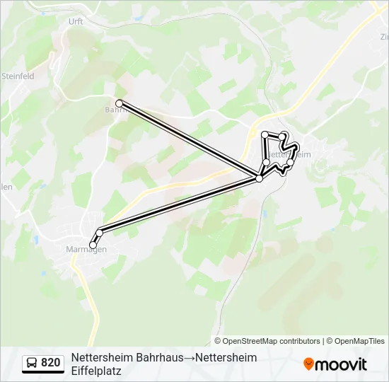 820 Bus Line Map