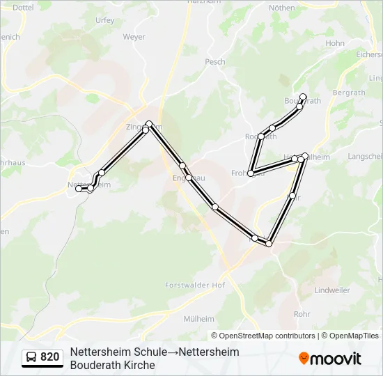 820 Bus Line Map