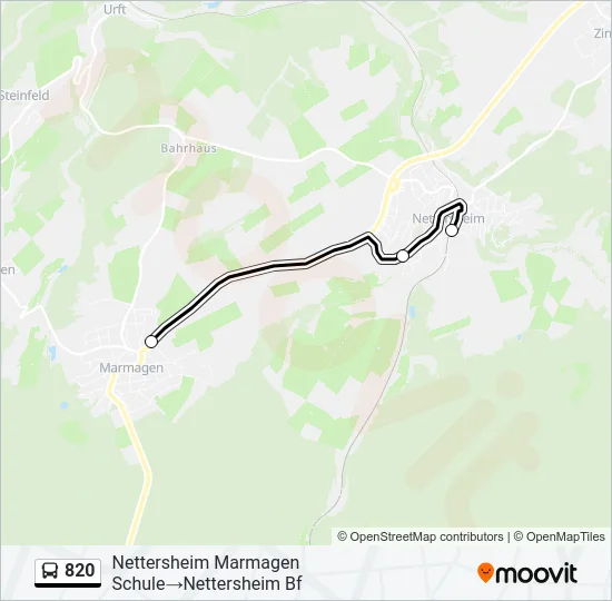 820 Bus Line Map