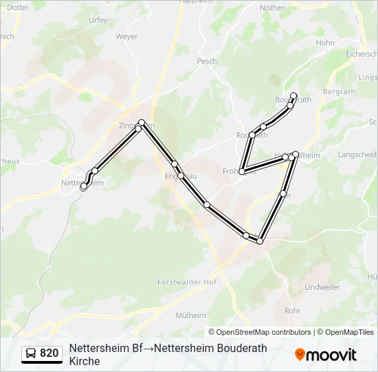 820 Bus Line Map