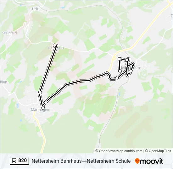 820 Bus Line Map