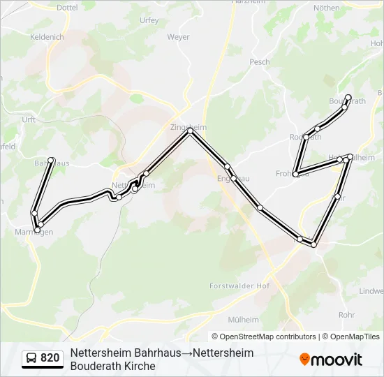 820 Bus Line Map