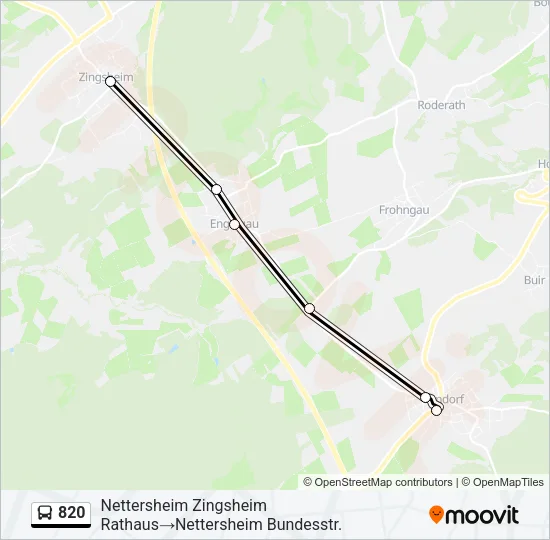 820 Bus Line Map