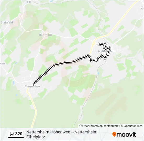 820 Bus Line Map