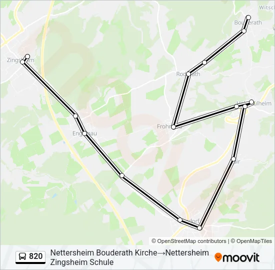 820 Bus Line Map