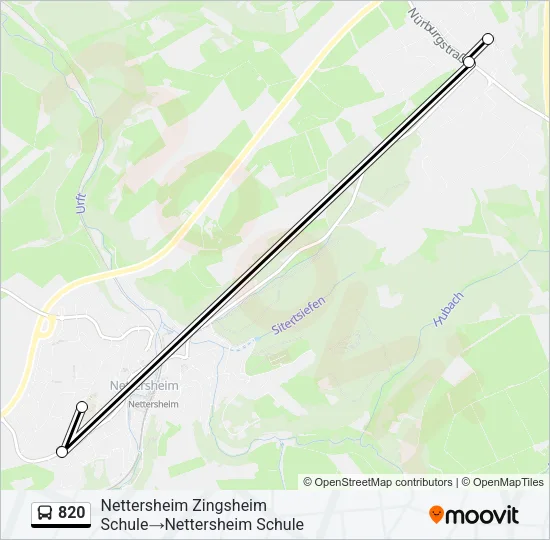 820 Bus Line Map