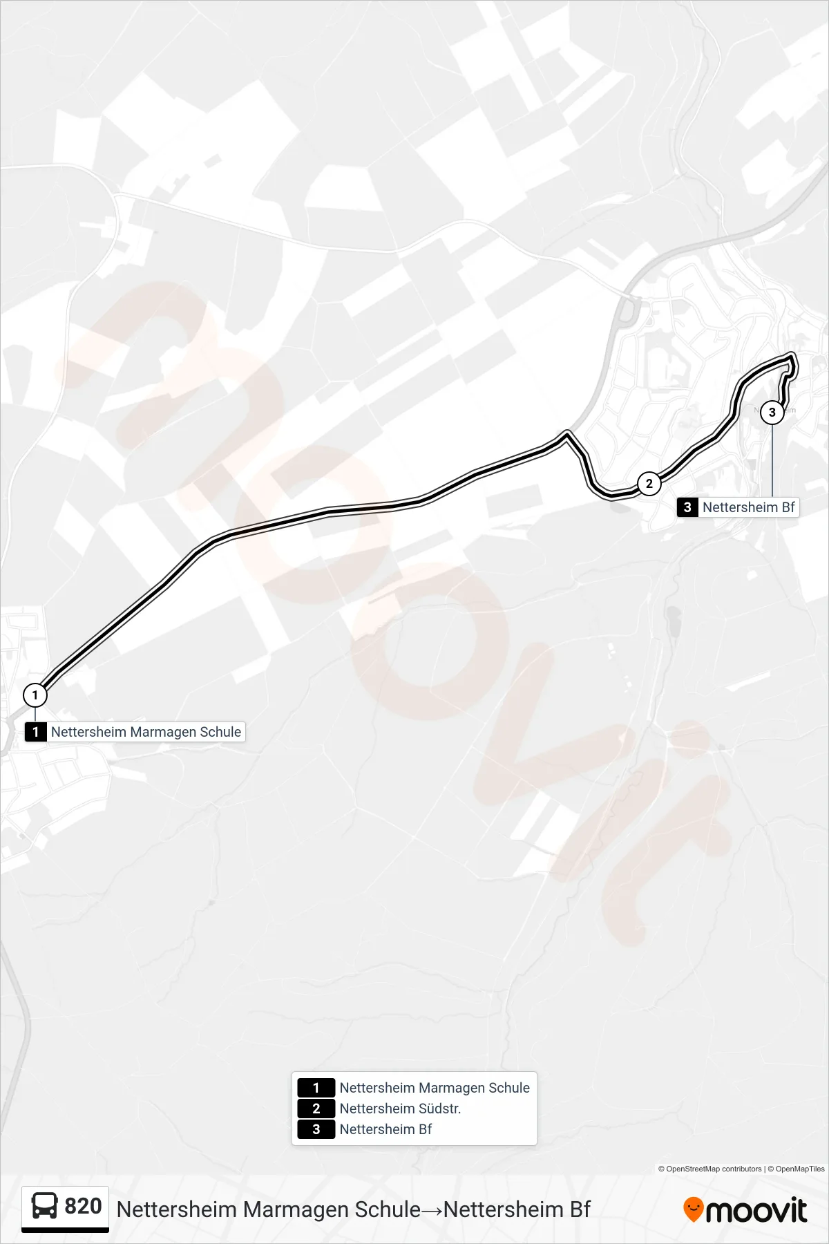Linie 820 (Bus) Richtung Nettersheim Marmagen Schule→Nettersheim Bf: Route und Haltestellen auf der Karte