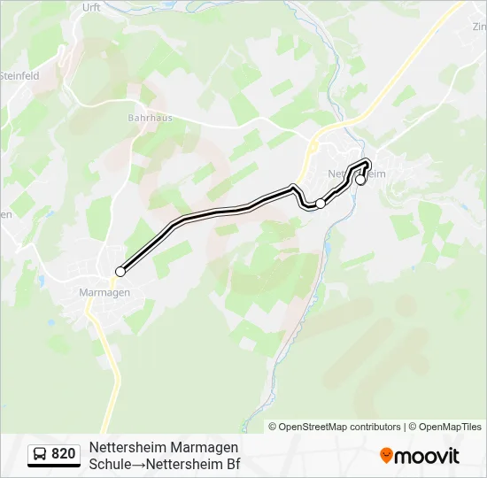 820 Bus Line Map