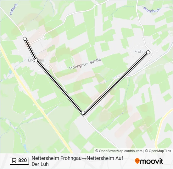 Автобус 820: карта маршрута